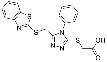 ({5-[(1,3-BENZOTHIAZOL-2-YLTHIO)METHYL]-4-PHENYL-4H-1,2,4-TRIAZOL-3-YL}THIO)ACETIC ACID, , 結(jié)構(gòu)式