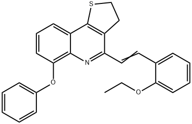 4-[(E)-2-(2-ETHOXYPHENYL)ETHENYL]-2,3-DIHYDROTHIENO[3,2-C]QUINOLIN-6-YL PHENYL ETHER Struktur