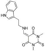 5-({[2-(1H-INDOL-3-YL)ETHYL]AMINO}METHYLENE)-1,3-DIMETHYL-2-THIOXODIHYDROPYRIMIDINE-4,6(1H,5H)-DIONE Struktur