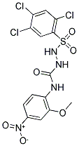 ((2-METHOXY-4-NITROPHENYL)AMINO)-N-(((2,4,5-TRICHLOROPHENYL)SULFONYL)AMINO)FORMAMIDE Struktur