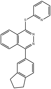 4-(2,3-DIHYDRO-1H-INDEN-5-YL)-1-PHTHALAZINYL 2-PYRIDINYL SULFIDE Struktur