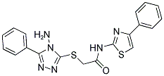 2-(4-AMINO-5-PHENYL-4H-[1,2,4]TRIAZOL-3-YLSULFANYL)-N-(4-PHENYL-THIAZOL-2-YL)-ACETAMIDE Struktur