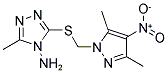 3-(3,5-DIMETHYL-4-NITRO-PYRAZOL-1-YLMETHYLSULFANYL)-5-METHYL-[1,2,4]TRIAZOL-4-YLAMINE Struktur