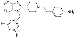 4-(2-(4-[1-(3,5-DIFLUORO-BENZYL)-1H-BENZOIMIDAZOL-2-YL]-PIPERIDIN-1-YL)-ETHYL)-PHENYLAMINE Struktur