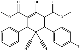 DIMETHYL 5,5-DICYANO-4-(4-FLUOROPHENYL)-2-HYDROXY-6-PHENYL-1-CYCLOHEXENE-1,3-DICARBOXYLATE Struktur