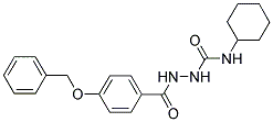 (CYCLOHEXYLAMINO)-N-((4-(PHENYLMETHOXY)PHENYL)CARBONYLAMINO)FORMAMIDE Struktur