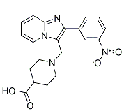 1-[8-METHYL-2-(3-NITRO-PHENYL)-IMIDAZO[1,2-A]-PYRIDIN-3-YLMETHYL]-PIPERIDINE-4-CARBOXYLIC ACID Struktur