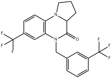 7-(TRIFLUOROMETHYL)-5-[3-(TRIFLUOROMETHYL)BENZYL]-1,2,3,3A-TETRAHYDROPYRROLO[1,2-A]QUINOXALIN-4(5H)-ONE Struktur