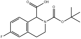 2-BOC-6-FLUORO-3,4-DIHYDRO-1H-ISOQUINOLINE-1-CARBOXYLIC ACID Struktur