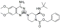 (2S)-4-(4-AMINO-6,7-DIMETHOXY-2-QUINAZOLINYL)-2-[[(1,1-DIMETHYLETHYL)AMINO]CARBONYL]-1-PIPERAZINECARBOXYLIC ACID, PHENYLMETHYL ESTER Struktur