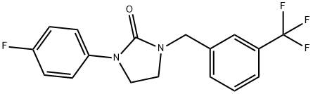 1-(4-FLUOROPHENYL)-3-[3-(TRIFLUOROMETHYL)BENZYL]TETRAHYDRO-2H-IMIDAZOL-2-ONE Struktur