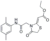 [3-[(2,5-DIMETHYL-PHENYLCARBAMOYL)-METHYL]-4-OXO-THIAZOLIDIN-2-YLIDENE]-ACETIC ACID ETHYL ESTER Struktur