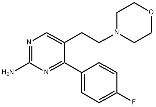 4-(4-FLUOROPHENYL)-5-(2-MORPHOLINOETHYL)-2-PYRIMIDINAMINE Struktur