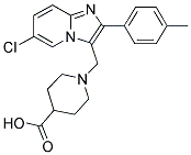 1-(6-CHLORO-2-P-TOLYL-IMIDAZO[1,2-A]PYRIDIN-3-YLMETHYL)-PIPERIDINE-4-CARBOXYLIC ACID Struktur