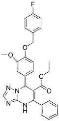 ETHYL 7-(4-(4-FLUOROBENZYLOXY)-3-METHOXYPHENYL)-5-PHENYL-4,7-DIHYDRO-[1,2,4]TRIAZOLO[1,5-A]PYRIMIDINE-6-CARBOXYLATE Struktur