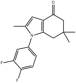 1-(3,4-DIFLUOROPHENYL)-2,6,6-TRIMETHYL-5,6,7-TRIHYDROINDOL-4-ONE Struktur