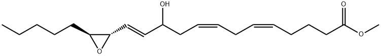 METHYL 11(R,S)-HYDROXY-14(S),15(S)-EPOXY-5(Z),8(Z),12(E)-EICOSATRIENOATE Struktur