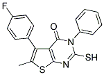 5-(4-FLUORO-PHENYL)-2-MERCAPTO-6-METHYL-3-PHENYL-3H-THIENO[2,3-D]PYRIMIDIN-4-ONE Struktur