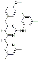 (E)-1-(3,5-DIMETHYLPHENYL)-3-((4,6-DIMETHYLPYRIMIDIN-2-YLAMINO)(4-METHOXYPHENETHYLAMINO)METHYLENE)THIOUREA Struktur