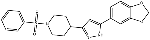 4-[5-(1,3-BENZODIOXOL-5-YL)-1H-PYRAZOL-3-YL]-1-(PHENYLSULFONYL)PIPERIDINE Struktur