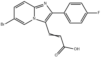 3-[6-BROMO-2-(4-FLUORO-PHENYL)-IMIDAZO[1,2-A]-PYRIDIN-3-YL]-ACRYLIC ACID Struktur