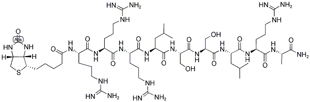 BIOTIN-ARG-ARG-ARG-LEU-SER-SER-LEU-ARG-ALA-NH2 Struktur