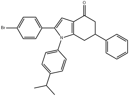 2-(4-BROMOPHENYL)-1-(4-(ISOPROPYL)PHENYL)-6-PHENYL-5,6,7-TRIHYDROINDOL-4-ONE Struktur