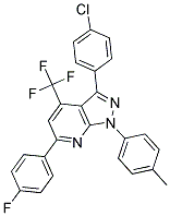 3-(4-CHLOROPHENYL)-6-(4-FLUOROPHENYL)-1-(4-METHYLPHENYL)-4-(TRIFLUOROMETHYL)-1H-PYRAZOLO[3,4-B]PYRIDINE Struktur