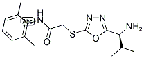 2-[5-(1-AMINO-2-METHYL-PROPYL)-[1,3,4]OXADIAZOL-2-YLSULFANYL]-N-(2,6-DIMETHYL-PHENYL)-ACETAMIDE Struktur