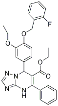 ETHYL 7-(3-ETHOXY-4-(2-FLUOROBENZYLOXY)PHENYL)-5-PHENYL-4,7-DIHYDRO-[1,2,4]TRIAZOLO[1,5-A]PYRIMIDINE-6-CARBOXYLATE Struktur