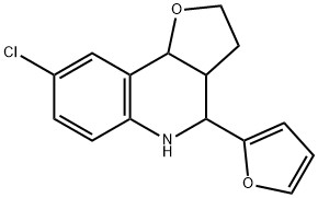 8-CHLORO-4-FURAN-2-YL-2,3,3A,4,5,9B-HEXAHYDRO-FURO[3,2-C]QUINOLINE Struktur