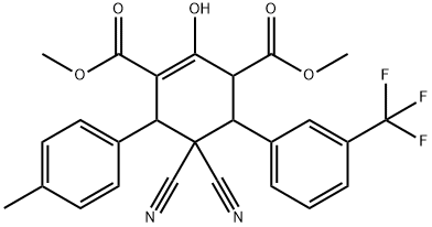 DIMETHYL 5,5-DICYANO-2-HYDROXY-6-(4-METHYLPHENYL)-4-[3-(TRIFLUOROMETHYL)PHENYL]-1-CYCLOHEXENE-1,3-DICARBOXYLATE Struktur