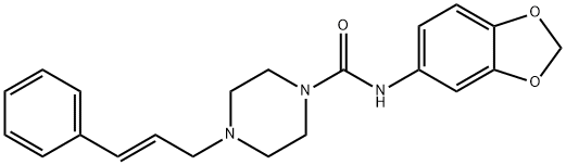 N-BENZO[3,4-D]1,3-DIOXOLAN-5-YL(4-(3-PHENYLPROP-2-ENYL)PIPERAZINYL)FORMAMIDE Struktur