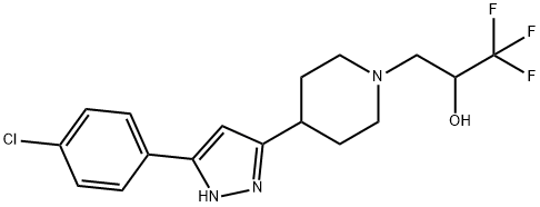 3-(4-[5-(4-CHLOROPHENYL)-1H-PYRAZOL-3-YL]PIPERIDINO)-1,1,1-TRIFLUORO-2-PROPANOL Struktur