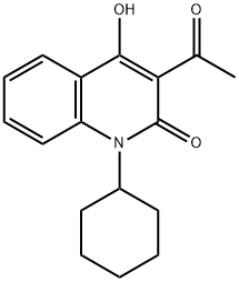 3-ACETYL-1-CYCLOHEXYL-4-HYDROXY-2(1H)-QUINOLINONE Struktur