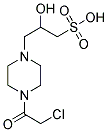 3-[4-(2-CHLORO-ACETYL)-PIPERAZIN-1-YL]-2-HYDROXY-PROPANE-1-SULFONIC ACID Struktur