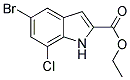 5-BROMO-7-CHLORO-1H-INDOLE-2-CARBOXYLIC ACID ETHYL ESTER Struktur