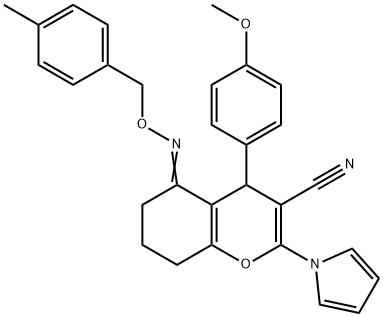 4-(4-METHOXYPHENYL)-5-([(4-METHYLBENZYL)OXY]IMINO)-2-(1H-PYRROL-1-YL)-5,6,7,8-TETRAHYDRO-4H-CHROMENE-3-CARBONITRILE Structure