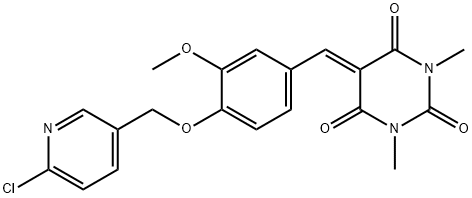 5-((4-[(6-CHLORO-3-PYRIDINYL)METHOXY]-3-METHOXYPHENYL)METHYLENE)-1,3-DIMETHYL-2,4,6(1H,3H,5H)-PYRIMIDINETRIONE Struktur