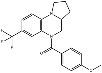 (4-METHOXYPHENYL)[7-(TRIFLUOROMETHYL)-2,3,3A,4-TETRAHYDROPYRROLO[1,2-A]QUINOXALIN-5(1H)-YL]METHANONE Struktur