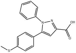 5-(4-METHYLSULFANYL-PHENYL)-1-PHENYL-1H-PYRAZOLE-3-CARBOXYLIC ACID Struktur