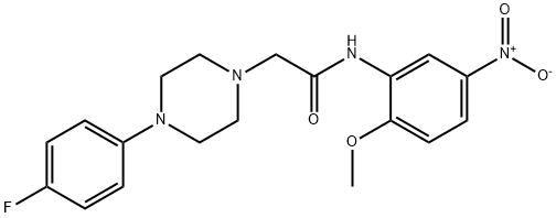 2-[4-(4-FLUOROPHENYL)PIPERAZINO]-N-(2-METHOXY-5-NITROPHENYL)ACETAMIDE Struktur