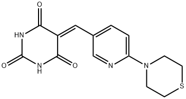 5-([6-(1,4-THIAZINAN-4-YL)-3-PYRIDINYL]METHYLENE)-2,4,6(1H,3H,5H)-PYRIMIDINETRIONE Struktur