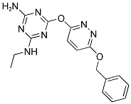 6-{[6-(BENZYLOXY)PYRIDAZIN-3-YL]OXY}-N-ETHYL-1,3,5-TRIAZINE-2,4-DIAMINE Struktur