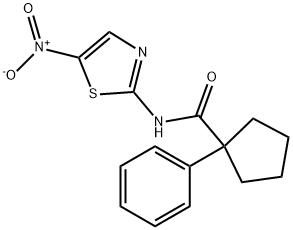 N-(3-NITRO(2,5-THIAZOLYL))(PHENYLCYCLOPENTYL)FORMAMIDE Struktur