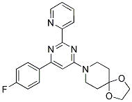 8-[6-(4-FLUOROPHENYL)-2-PYRIDIN-2-YLPYRIMIDIN-4-YL]-1,4-DIOXA-8-AZASPIRO[4.5]DECANE Struktur