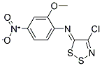 N-[(5Z)-4-CHLORO-5H-1,2,3-DITHIAZOL-5-YLIDENE]-N-(2-METHOXY-4-NITROPHENYL)AMINE Struktur