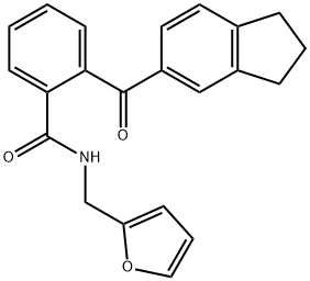 2-(2,3-DIHYDRO-1H-INDEN-5-YLCARBONYL)-N-(2-FURYLMETHYL)BENZENECARBOXAMIDE Struktur