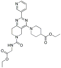 1-[6-(ETHOXYCARBONYLMETHYL-CARBAMOYL)-2-PYRIDIN-3-YL-5,6,7,8-TETRAHYDRO-PYRIDO[4,3-D]PYRIMIDIN-4-YL]-PIPERIDINE-4-CARBOXYLIC ACID ETHYL ESTER Struktur