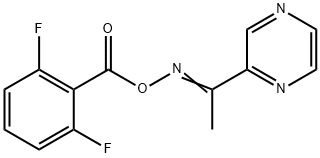 N-[(2,6-DIFLUOROBENZOYL)OXY]-N-[(Z)-1-(2-PYRAZINYL)ETHYLIDENE]AMINE Struktur